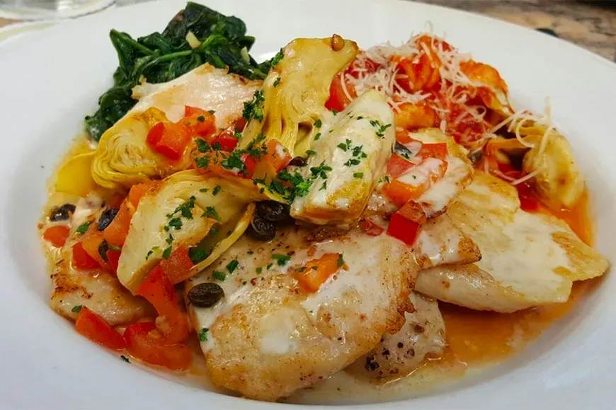 meal at griglia restaurant houston.